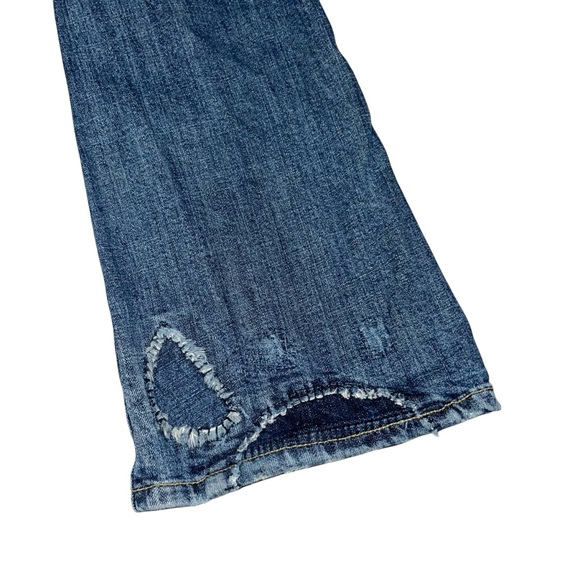 Gadzooks Vintage Y2K Embroidered Appliqué Denim Flare Jeans size 27 - Picture 9 of 11